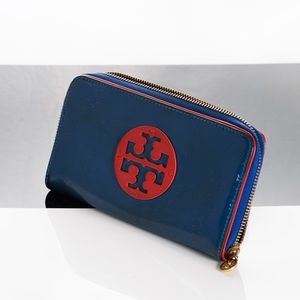 Blue and red Tory Burch wallet